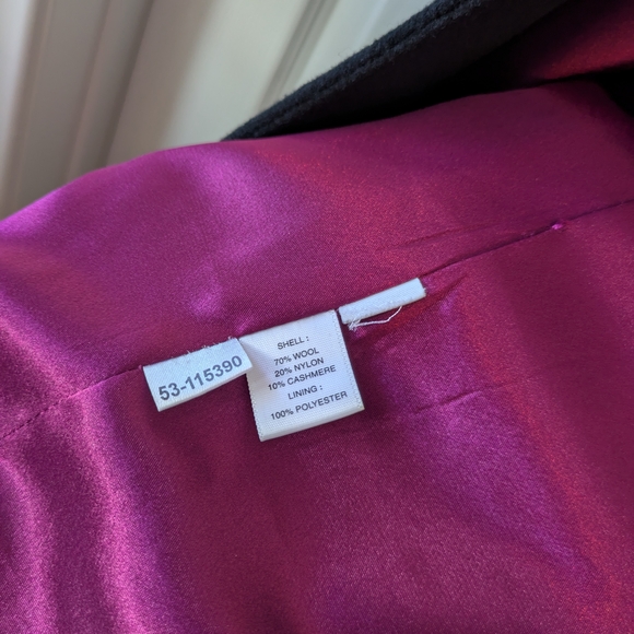 Ann Taylor Black Coat with Purple Lining - Picture 3 of 8